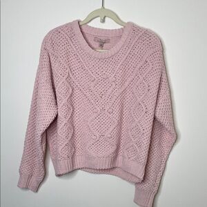 Love Tree Soft Pink Cable Knit Sweater